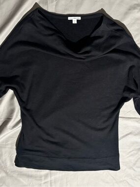 James Perse Black Textured Crewneck Sweater Sz 2 (US 6-8 see description)